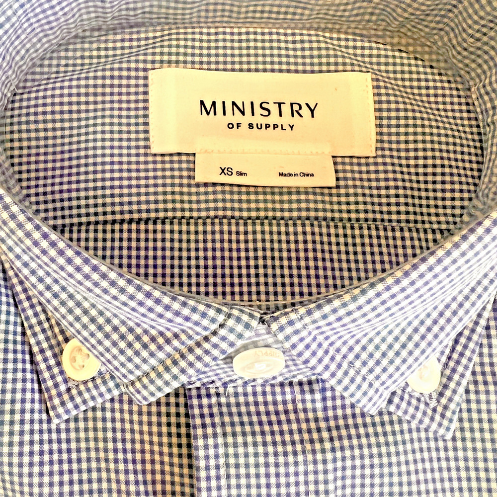 MINISTRY OF SUPPLY Gemini Woven Shirt Mens Size XS Slim Standard Blue NWT $125 - Picture 10 of 11